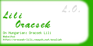 lili oracsek business card